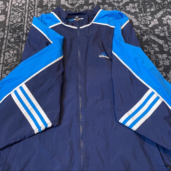 Vintage Adidas Blue Windbreaker Mens Size M - Picture 2 of 7